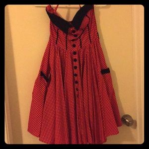 Hell Bunny Vixen XS Red Polka Dot Dress